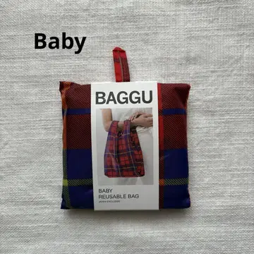 미사용 새상품 [BAGGU 바구] BABY 타탄 체크 레드 일본 한정판