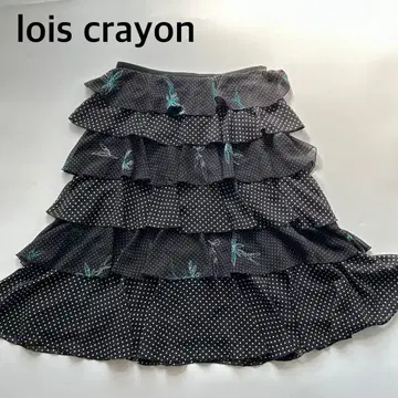 lois crayon 티어드 프릴 스커트 자수 도트