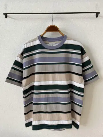 BEAMS 멀티 보더 T셔츠