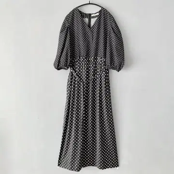 MOGA 도트 절개 원피스 3 L 모가 드레스 블랙