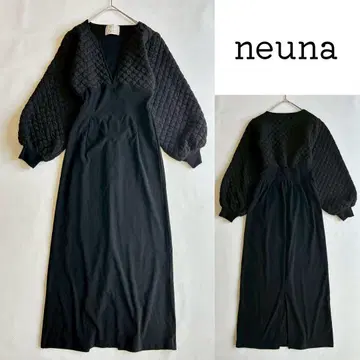 neuna  퀼팅 절개 롱 원피스 블랙 S 사이즈
