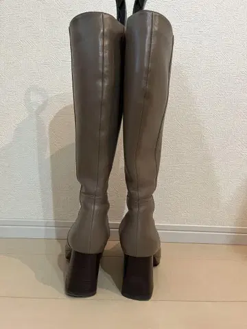 브라운 롱 부츠 7cm 하이힐 (23cm)