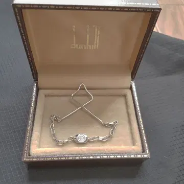 dunhill 실버 넥타이핀 체인 타입