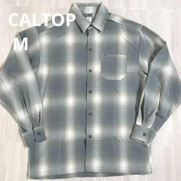 CALTOP 옴브레 체크 셔츠 M 긴팔 셔츠