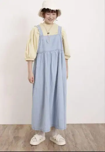SM2 어깨 프릴 데님 원피스 색스