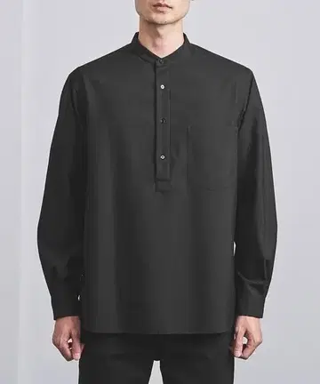 UNITED ARROWS 풀오버 밴드 카라 셔츠 울 100% M