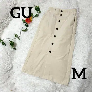 [ GU ] 지유 코듀로이 스커트(M) 타이트 아이보리 랩스커트