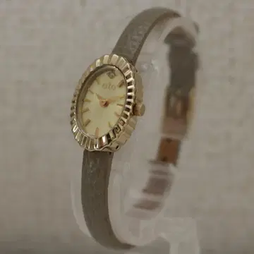 ete/에테 쿼츠 여성용 손목시계 가죽 벨트 원 포인트 다이아