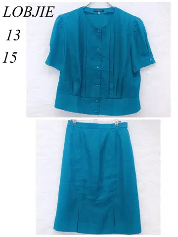 e5246 LOBJIE 포레스트 그린 셋업 셔츠 13호 15호