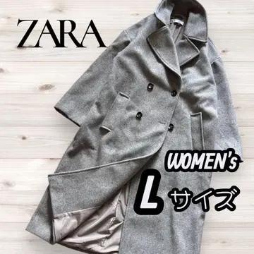 미사용 새상품 ZARA 그레이 더블 버튼 롱 코트 오버 사이즈