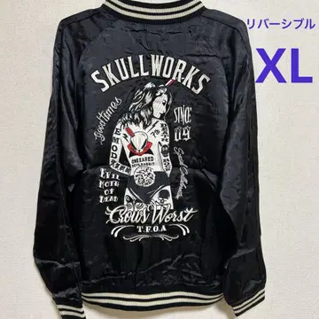 새상품 XL 스컬웍스 크로우즈 콜라보 스카잔 리버서블 토끼