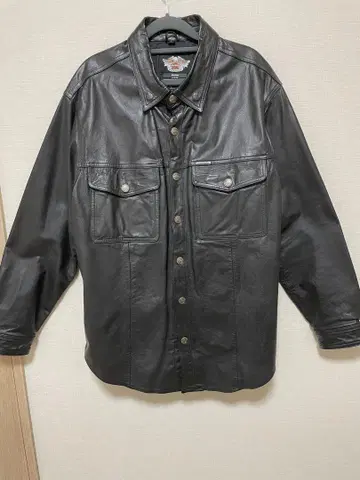 Harley-Davidson 천연 가죽 가죽 셔츠