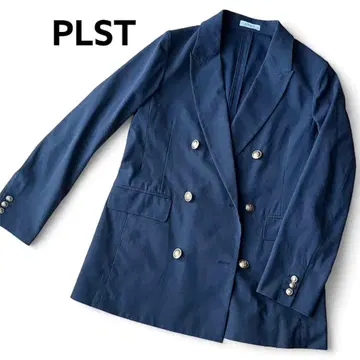 PLST 플라스테 테일러드 골드 버튼 린넨 블렌드 더블 자켓 S