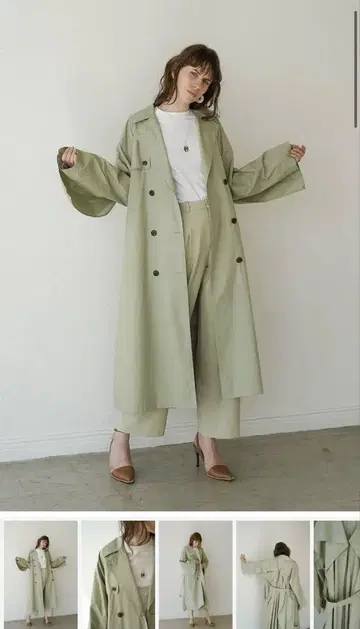 CLANE 클라네 백 프릴 슬리브 트렌치 코트