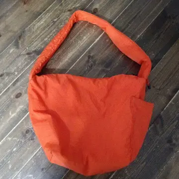 SINSS 오렌지 나일론 개더 미니 숄더백