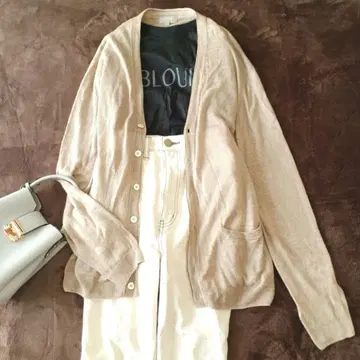 마가렛호웰 린넨 가디건 린넨 L 긴팔 베이지 V넥