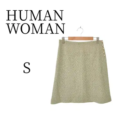 새상품급 HUMAN WOMAN 그린 계열 무릎 기장 타이트 스커트 S