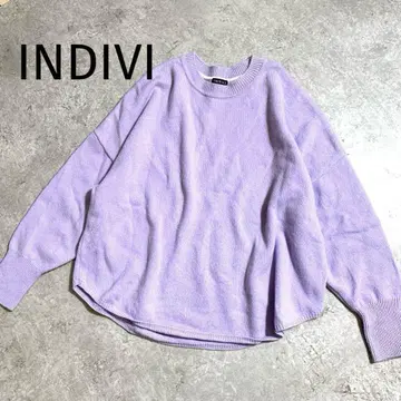 INDVI 인디비 13호 라벤더 울 혼방 긴팔 니트 루즈핏