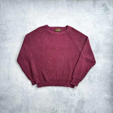 80s 블랙 택 eddie bauer plain cotton knit