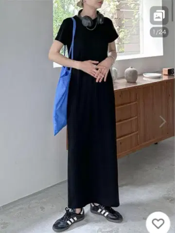 feepur 페피르 반팔 롱 원피스