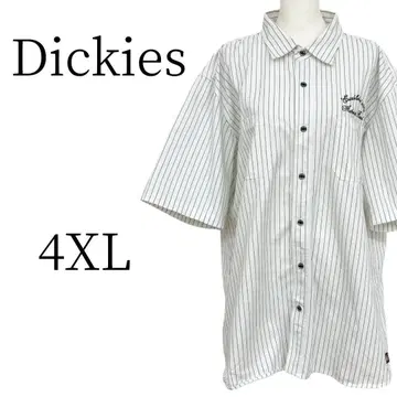Dickies 디키즈 화이트 스트라이프 패턴 셔츠 4XL(5L) 이상