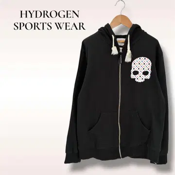 HYDROGEN 스컬 프린트 후드티 블랙 XL 빅 집업