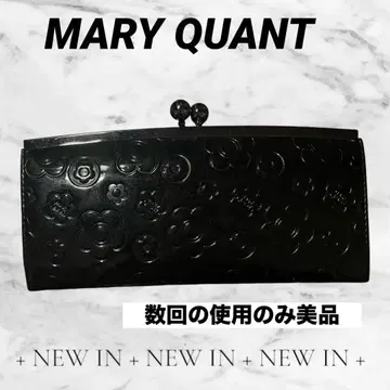 MARY QUANT 마리콴트 블랙 꽃무늬 엠보싱 장지갑 가마구치