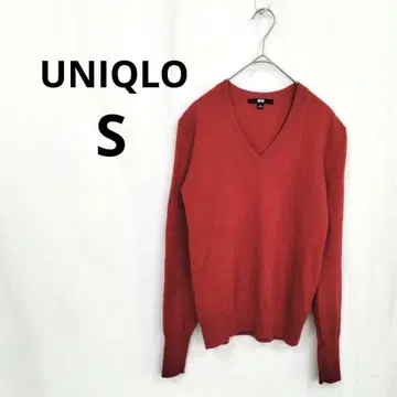 유니클로 캐시미어 니트 스웨터 S 빨간색 V넥 캐시미어 100%