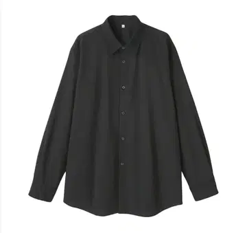 무지 라보 MUJI 울 혼방 레귤러 칼라 셔츠 블랙 S 미사용