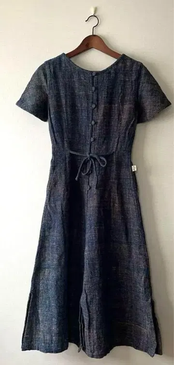 우사토 usaato 롱 원피스 천연 소재 A라인 백리본