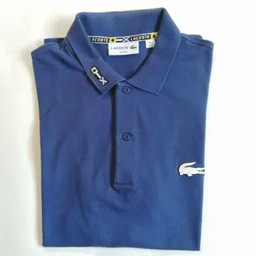 LACOSTE 슬림핏 블루 피케 셔츠 사이즈 3