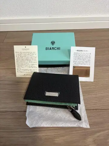 BIANCHI 접이식 지갑 블랙/민트