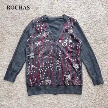 새상품급 로샤스 도킹 가디건(9) 올 패턴 울 엘레강트 개성파