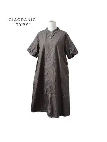 CIAOPANIC TYPY 배색 스티치 볼륨 슬리브 A 라인 원피스