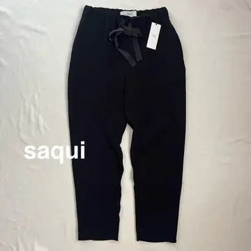 [ 택 포함 새상품 ] saqui 테이퍼드 리본 팬츠 38 블랙