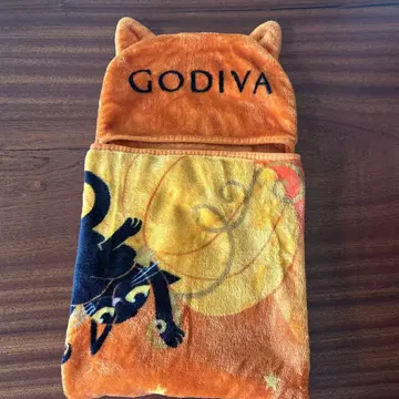 GODIVA 후드 부착 담요 고양이 패턴 할로윈 분장