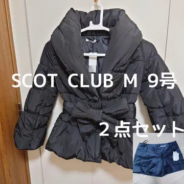 새상품 [ SCOT CLUB ] M 9호 블랙 충전솜 다운 숏코트 블랙