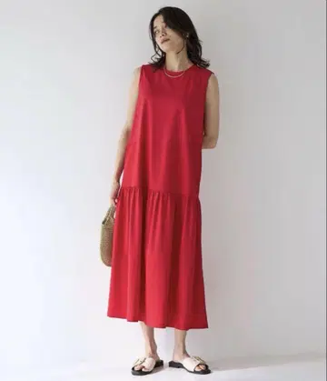 심플 리프트 원피스 short size 레드