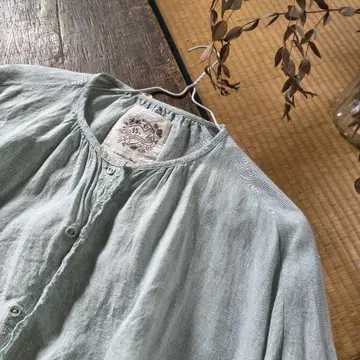 sm2 35주년 기념 라이트 블루 린넨 긴팔 블라우스