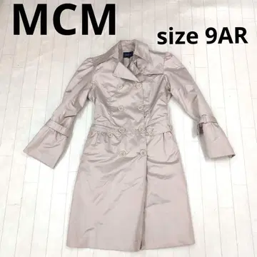255 MCM 베이지 더블 브레스트 코트 9AR