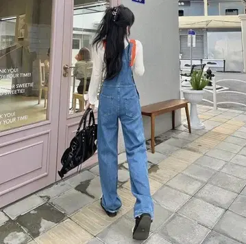 이즈 여성용 오버롤 살로펫 데님 새상품 팬츠