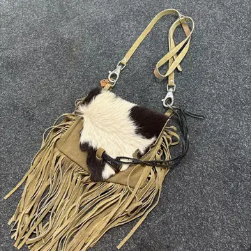 핸드메이드 프린지 송치 가죽 숄더백