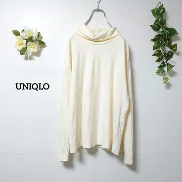 유니클로 하이넥 리브 티셔츠 XL 빅