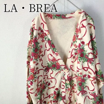 LA BREA 멜로즈 맨투맨 가디건 플라워 부케 패턴 빈티지