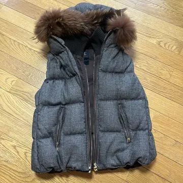 TAITRAS 체크 무늬 다운 베스트 퍼 포함