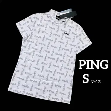 [ 새상품 ] PING 여성용 반팔 모크넥 셔츠 로고 프린트 그레이 S