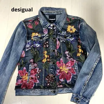 Desigual 꽃무늬 자수 데님 자켓
