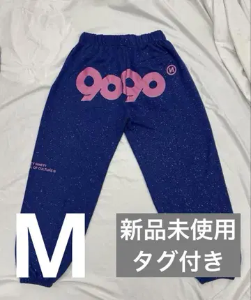 라메 네이비 9090 90 로고 걸 스웻 팬츠
