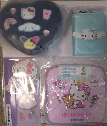 헬로키티 파우치 카드 케이스 미니 타월 4개 스티커 4종 세트