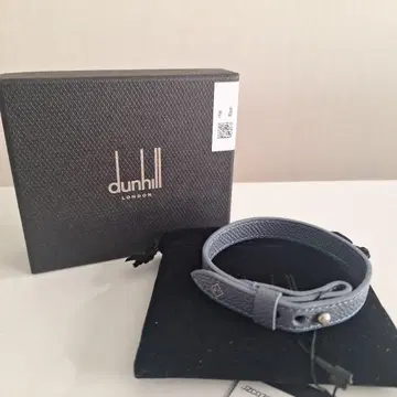 dunhill 블루 그레이 가죽 팔찌